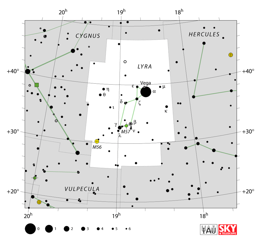 Lyra constellation chart