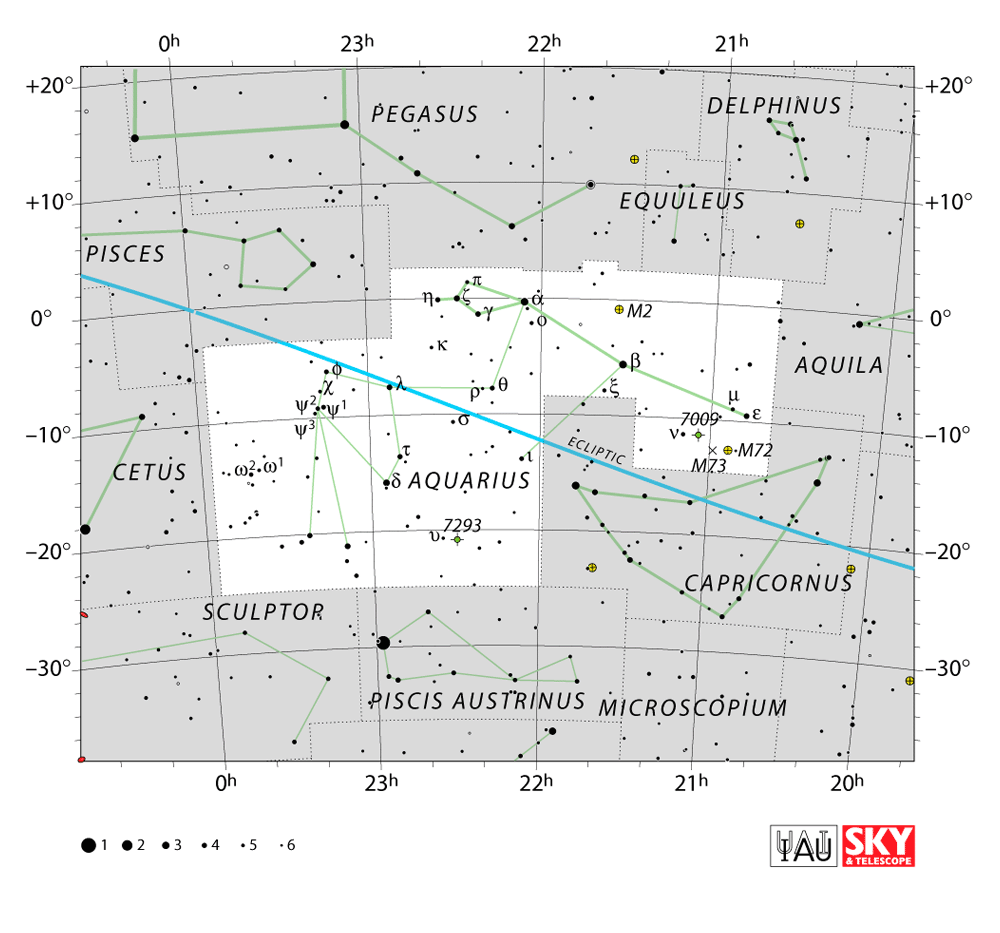 Aquarius constellation chart